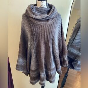Cowl Neck Sweater Poncho